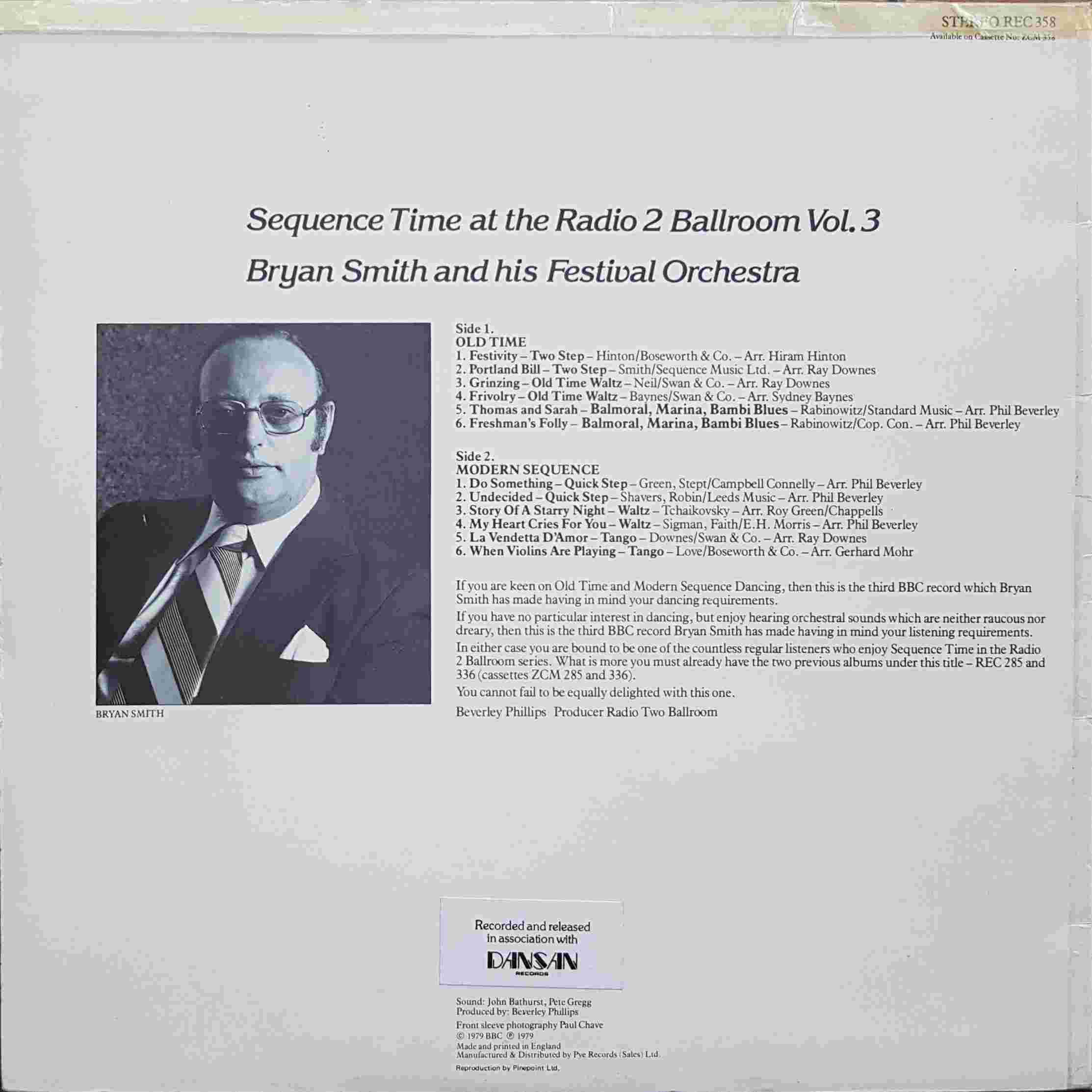 Picture of REC 358 Sequence time at the Radio 2 ballroom - Volume 3 by artist Various from the BBC records and Tapes library